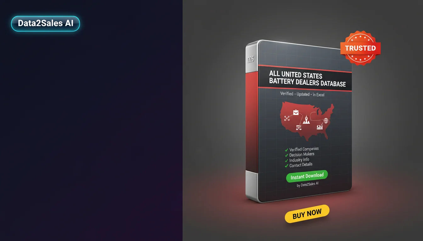 Buy Battery Dealers Database in United States — Verified B2B Leads