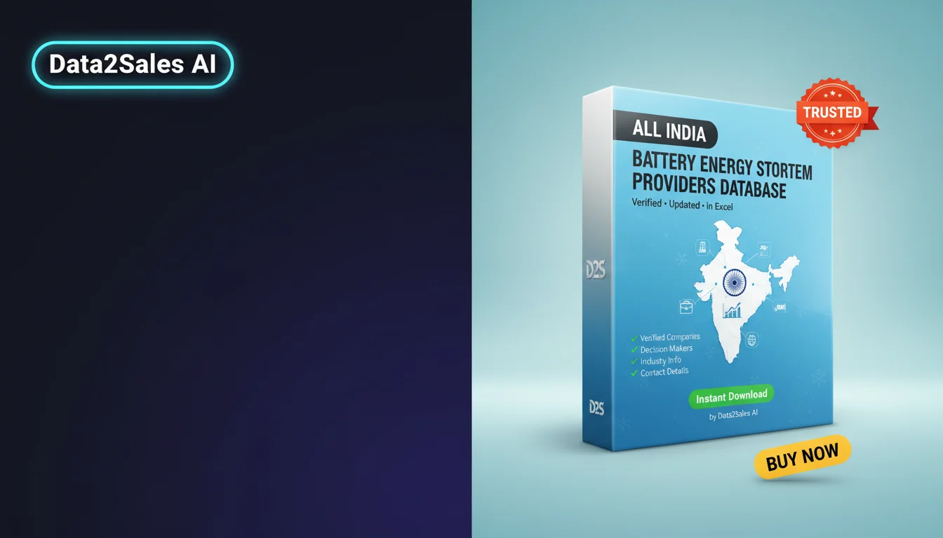 Buy Battery Energy Storage System Providers Database in India — Veri…