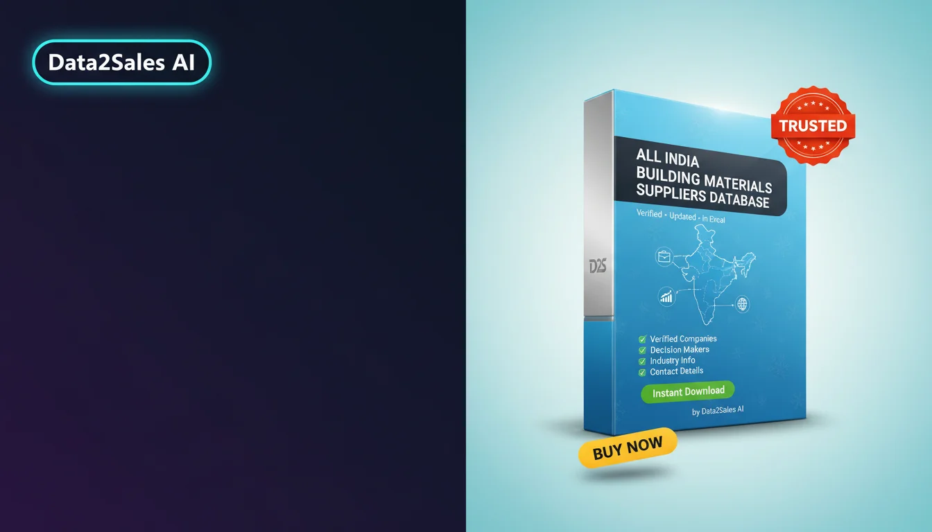 Buy Building Materials Suppliers Database in India — Verified B2B Le…