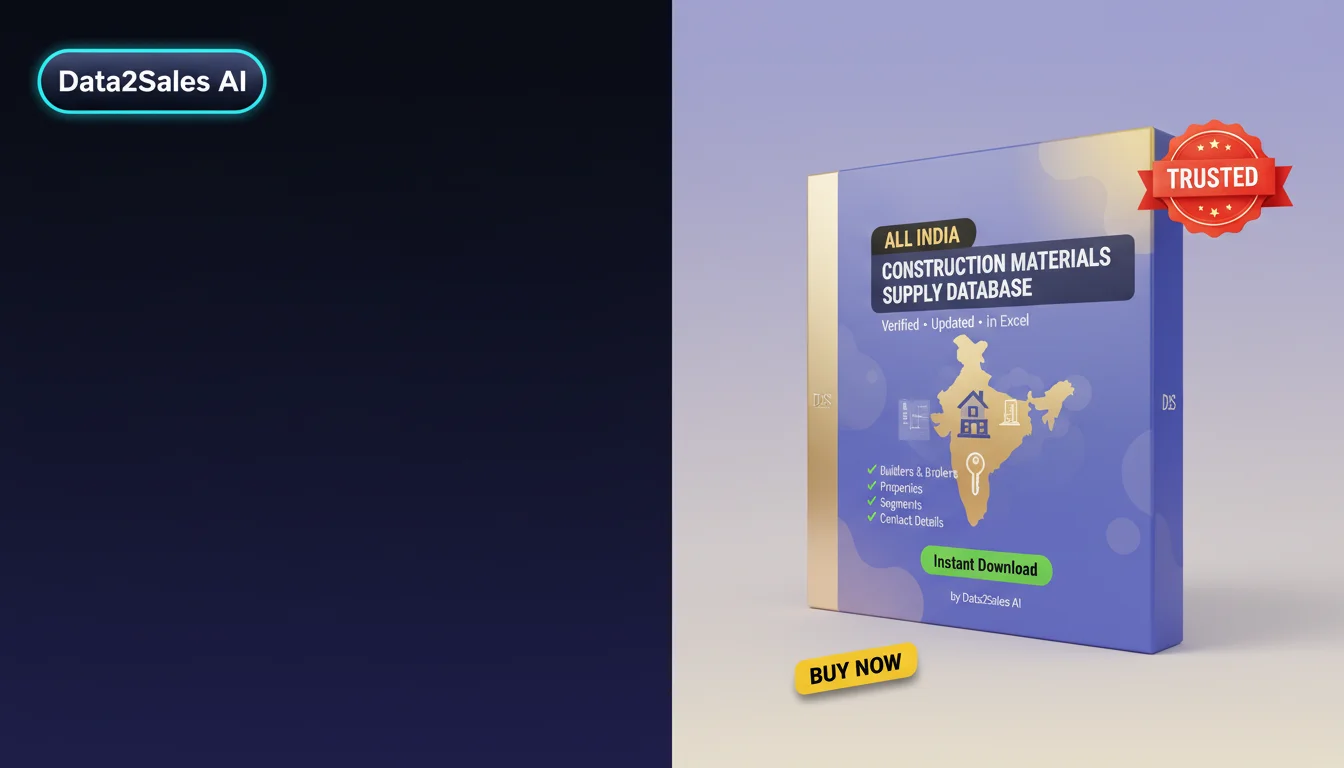 Buy Construction Materials Supplys Database in India — Verified B2B…