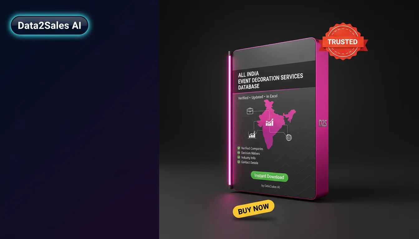 Buy Event Decoration Services Database in India — Verified B2B Leads