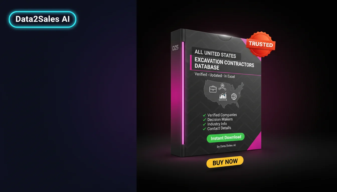 Buy Excavation Contractors Database in United States — Verified B2B…