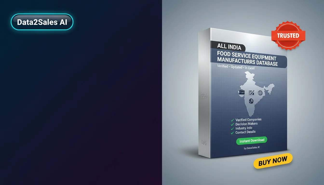 Buy Food Service Equipment Manufacturers Database in India — Verifie…