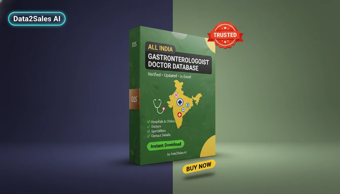 Buy Gastroenterologist Doctor Databases Database in India — Verified…