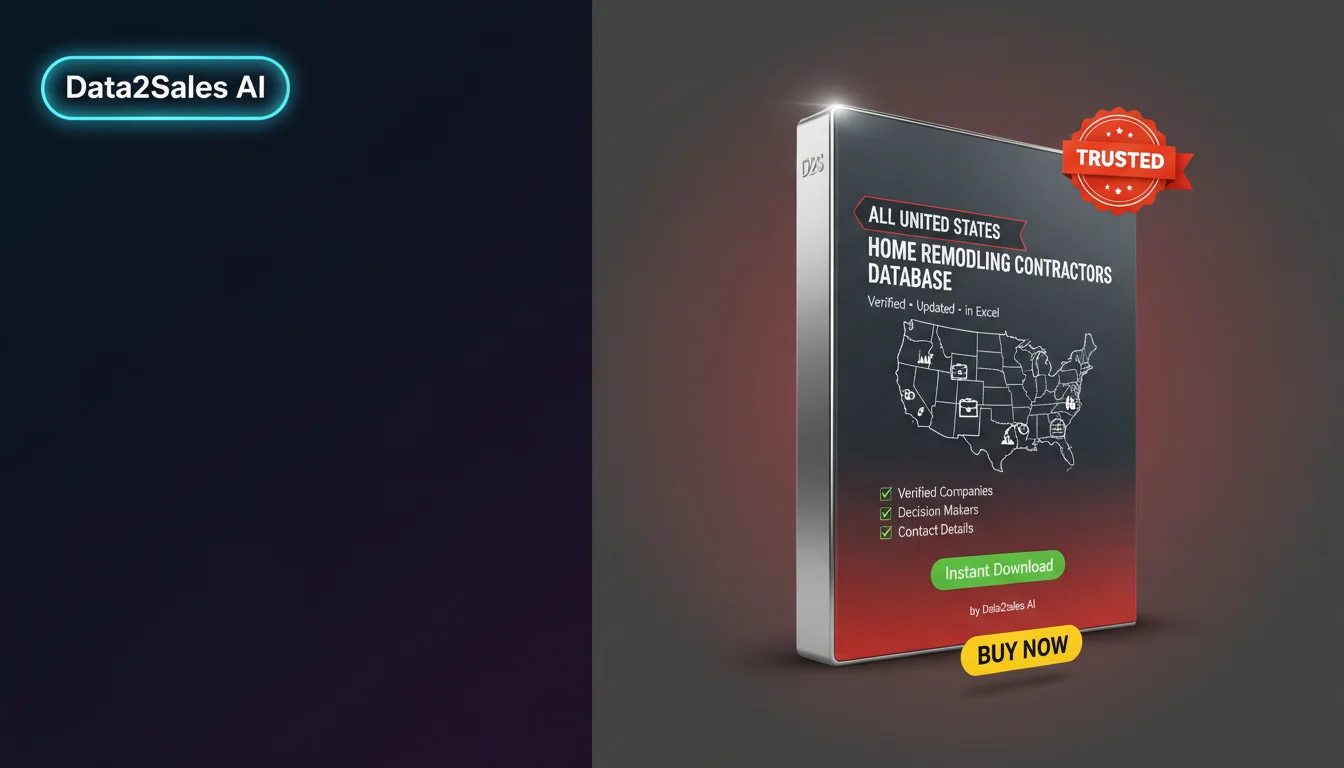 Buy Home Remodeling Contractors Database in United States — Verified…