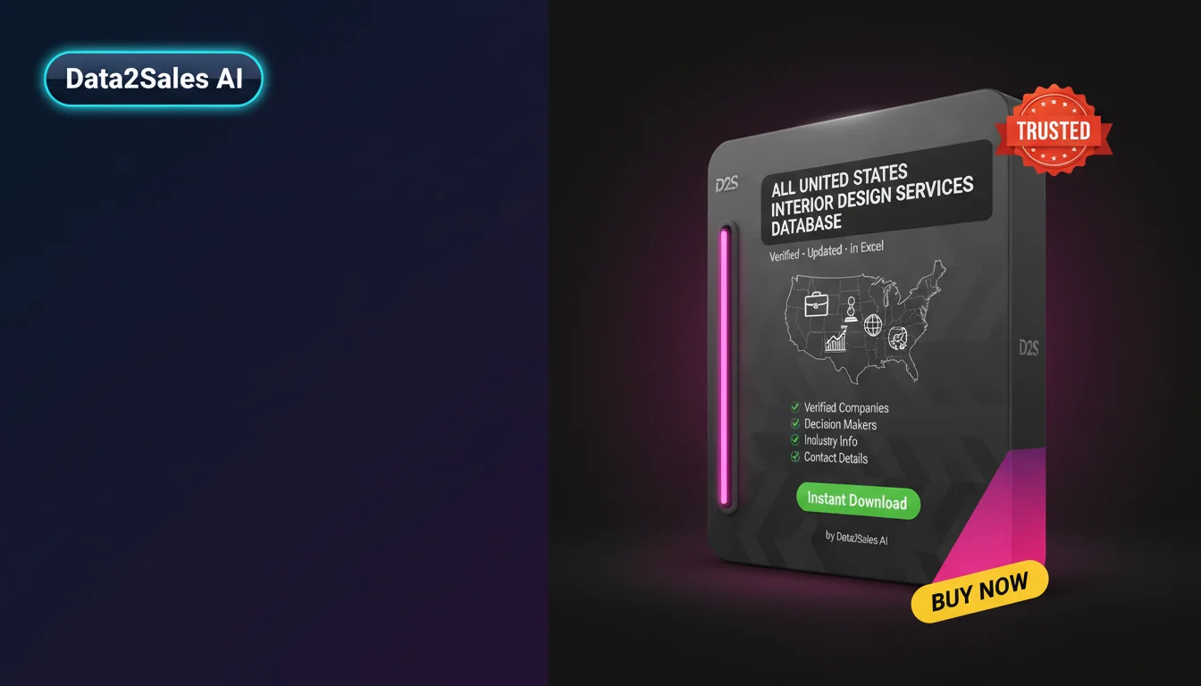 Buy Interior Design Services Database in United States — Verified B2…