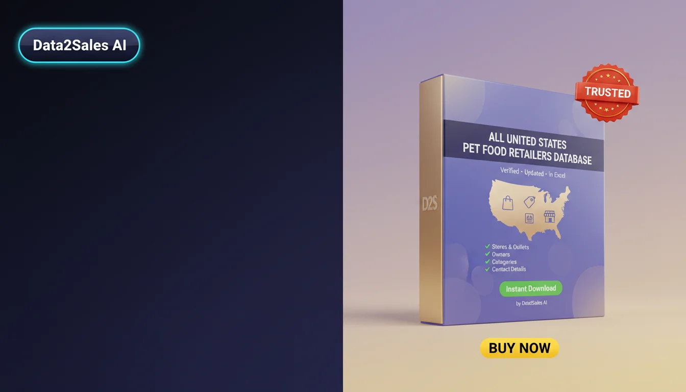 Buy Pet Food Retailers Database in United States — Verified B2B Lead…