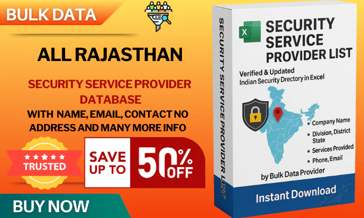 All Rajasthan Security Service Provider Database – Verified & Updated Contact Directory in Excel