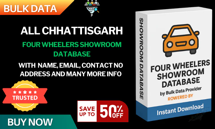 All Chhattisgarh Four Wheelers Showroom Database – Verified & Updated Contact Directory in Excel