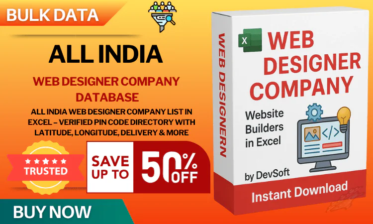 All India Web Designer Company Database – Verified & Updated Contact Directory in Excel