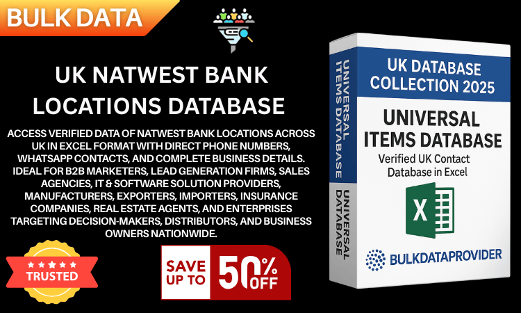 UK NatWest Bank Locations Database in Excel - Verified Addresses  Postcodes 2025