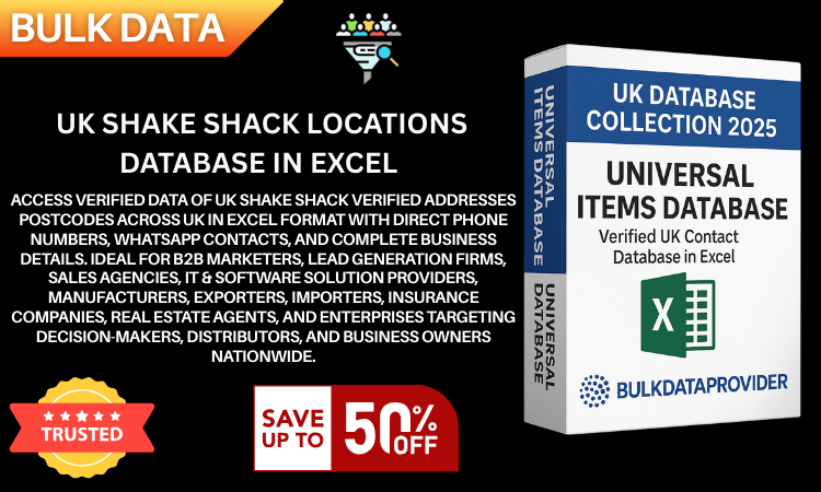 UK Shake Shack Locations Database in Excel  Verified Addresses  Postcodes 2025