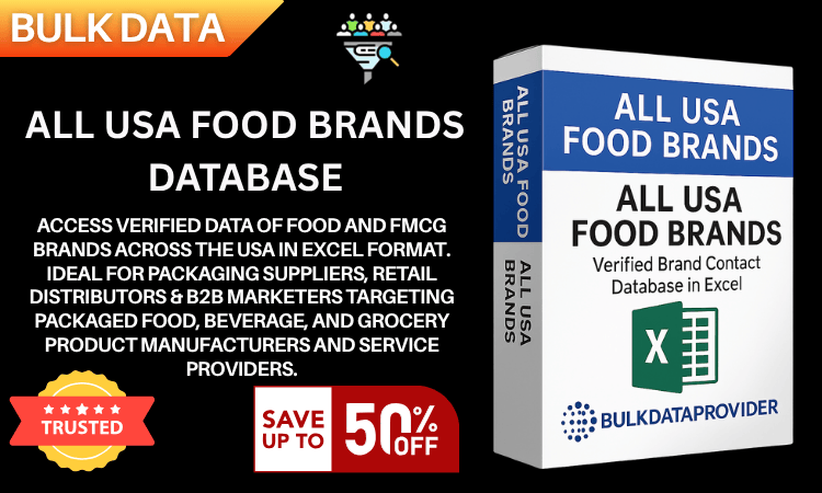 All USA Food Brands Database – Verified Packaged & FMCG Business Leads in Excel