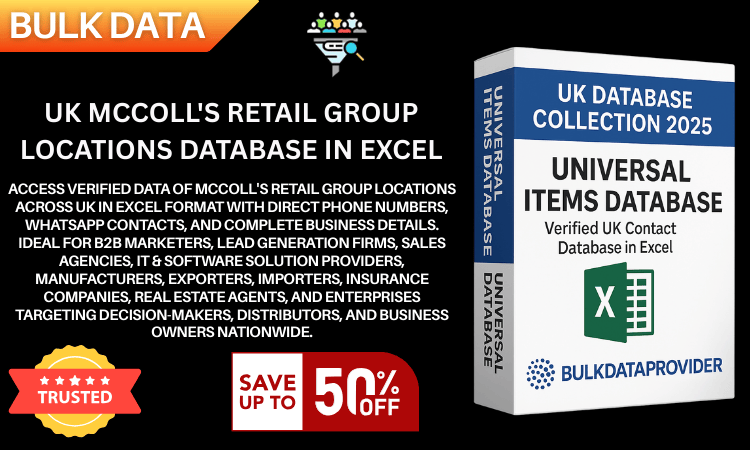 UK McColl's Retail Group Locations Database in Excel - Verified Addresses  Postcodes 2025