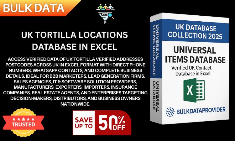 UK Tortilla Locations Database in Excel  Verified Addresses  Postcodes 2025