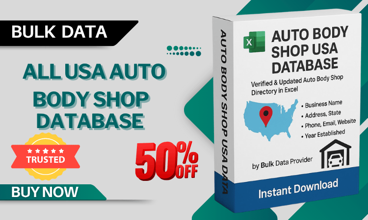 All USA Auto Body Shop Database – Verified & Updated Contact Directory in Excel