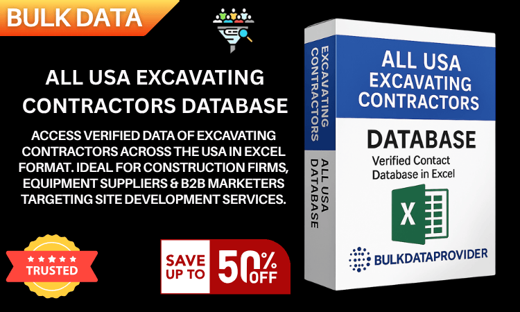 All USA Excavating Contractors Database – Verified Business Leads in Excel