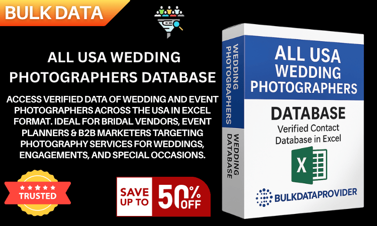 All USA Wedding Photographers Database – Verified Event Photography Leads in Excel