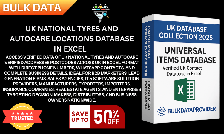 UK National Tyres and Autocare Locations Database in Excel  Verified Addresses  Postcodes 2025