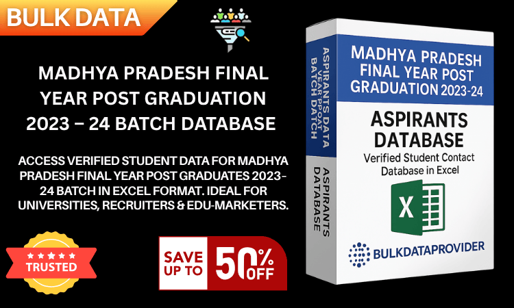 Madhya Pradesh Final Year Post Graduation 2023–24 Batch Database – Verified Student Leads in Excel