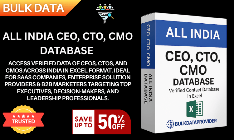 All India CEO, CTO, CMO Database – Verified Executive Contacts in Excel
