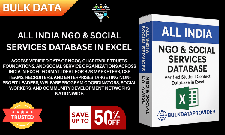 All India NGO & Social Services Database in Excel – Verified Non-Profit & Welfare Organizations Data