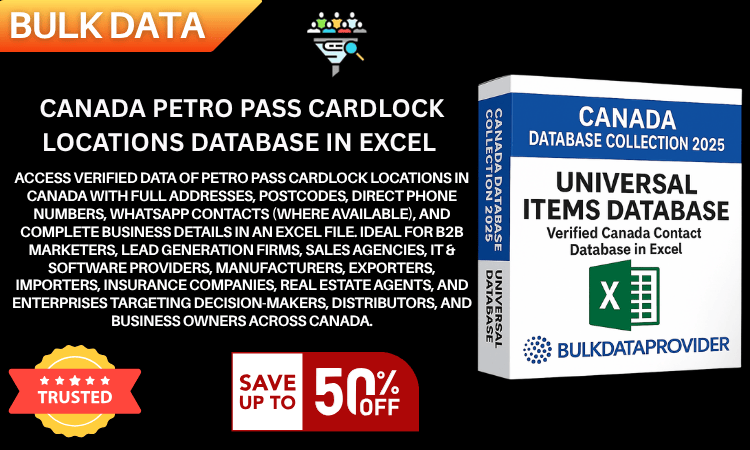 Canada Petro Pass Cardlock Locations Database in Excel – Verified Addresses & Postcodes 2025