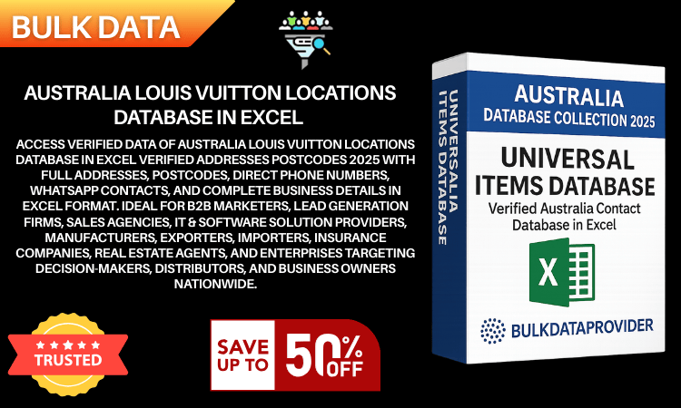 Australia Louis Vuitton Locations Database in Excel Verified Addresses Postcodes 2025
