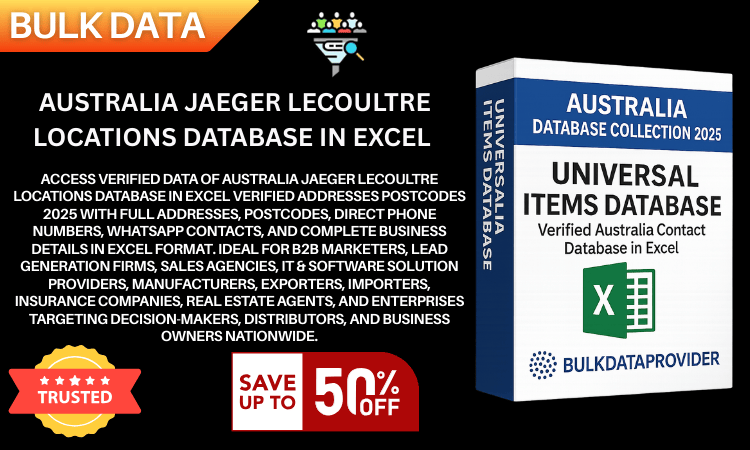 Australia Jaeger LeCoultre Locations Database in Excel Verified Addresses Postcodes 2025