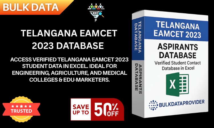 Telangana EAMCET 2023 Database–Verified Engineering & Medical Students Contact Directory in Excel