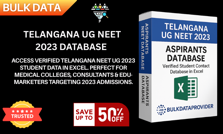 Telangana UG NEET 2023 Database – Verified Medical Aspirants Contact Directory in Excel