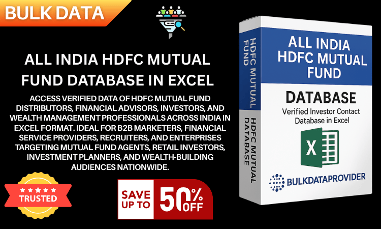 All India HDFC Mutual Fund Database in Excel – Verified Investment Professionals & Investors Data
