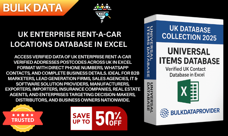 UK Enterprise Rent-A-Car Locations Database in Excel  Verified Addresses  Postcodes 2025