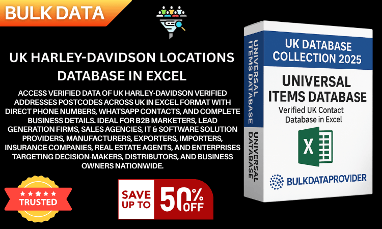 UK Harley-Davidson Locations Database in Excel  Verified Addresses  Postcodes 2025