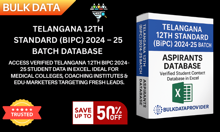 Telangana 12th Standard (BiPC) 2024–25 Batch Database – Verified Student Leads in Excel