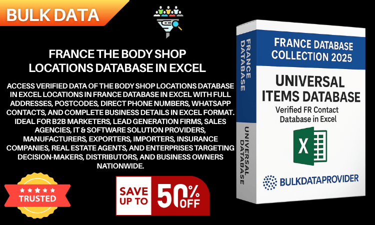 France The Body Shop Locations Database in Excel – Verified Addresses & Postcodes 2025