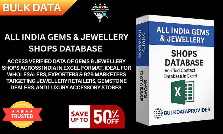 All India Gems & Jewellery Shops Database – Verified Store & Dealer Contacts in Excel
