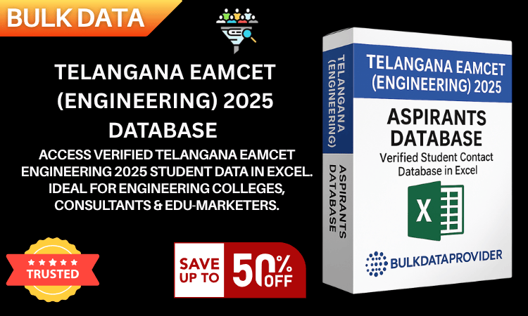 Telangana EAMCET Engineering2025 Students Database–Verified EngineeringAspirants Directory In Excel