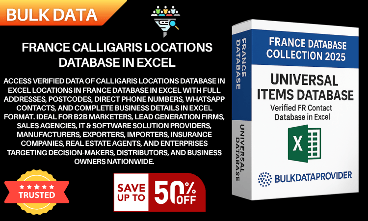France Calligaris Locations Database in Excel – Verified Addresses & Postcodes 2025