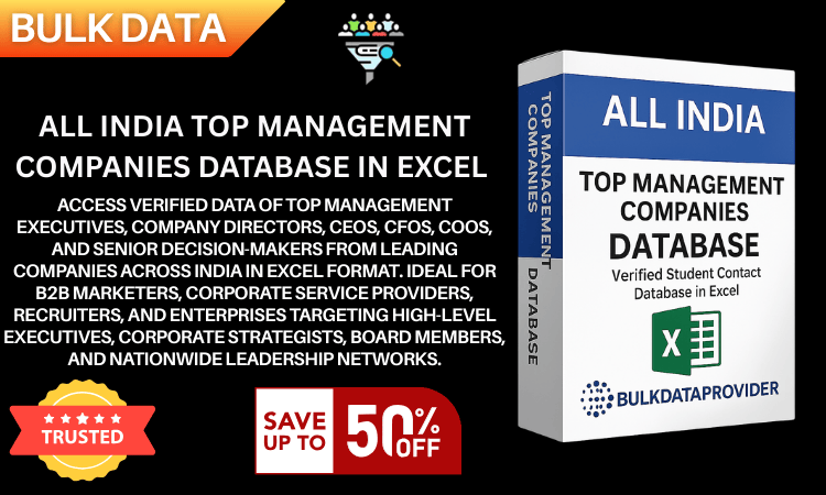 All India Top Management Companies Database in Excel – Verified Corporate Leaders & Decision-Makers