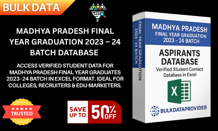 Madhya Pradesh Final Year Graduation 2023–24 Batch Database – Verified Student Leads in Excel