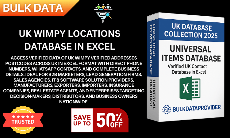 UK Wimpy Locations Database in Excel  Verified Addresses  Postcodes 2025