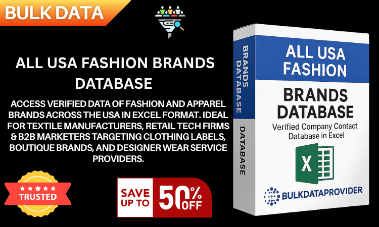 All USA Fashion Brands Database – Verified Apparel Business Leads in Excel