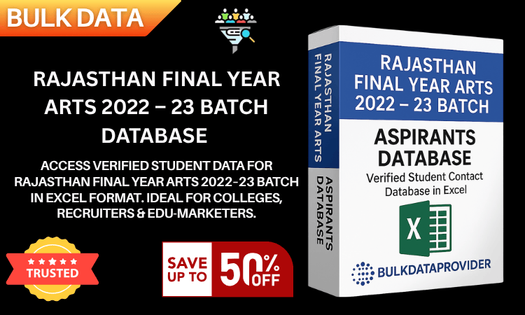 Rajasthan Final Year Arts 2022–23 Batch Database – Verified Student Leads in Excel