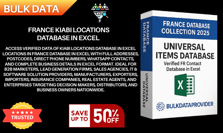France Kiabi Locations Database in Excel – Verified Addresses & Postcodes 2025