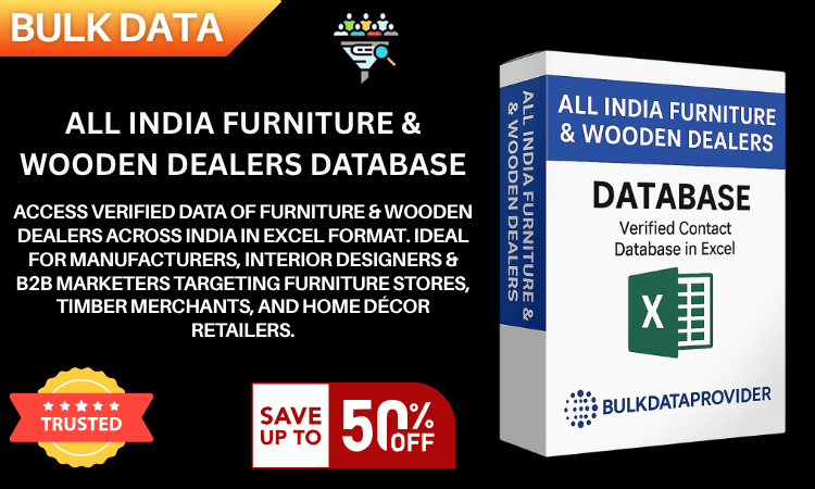 All India Furniture & Wooden Dealers Database – Verified Store Contacts in Excel