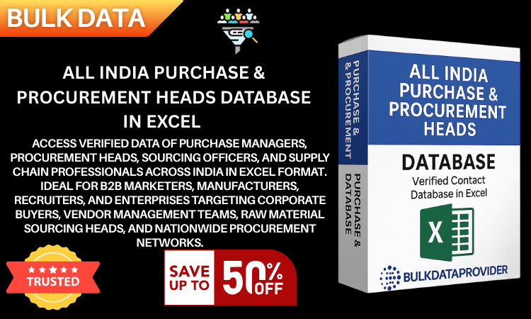 All India Purchase & Procurement Heads Database in Excel – Verified Supply Chain & Sourcing Professi