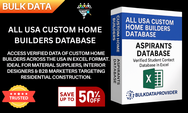 All USA Custom Home Builders Database – Verified Business Leads in Excel