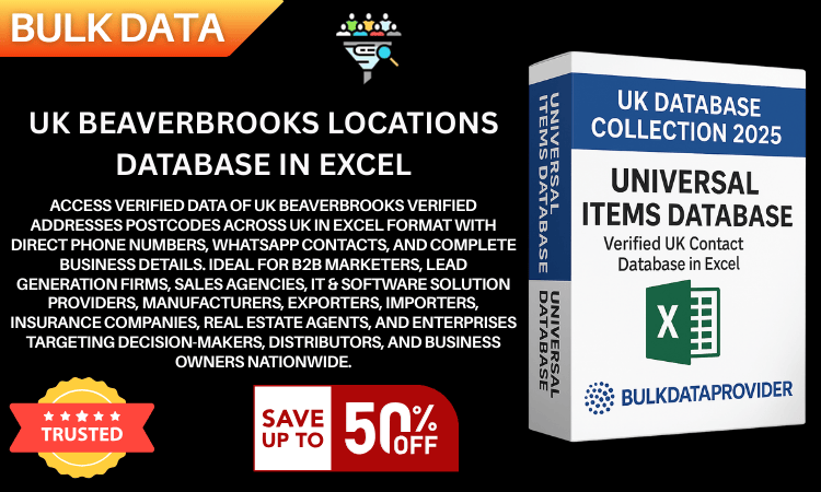UK Beaverbrooks Locations Database in Excel Verified Addresses Postcodes 2025