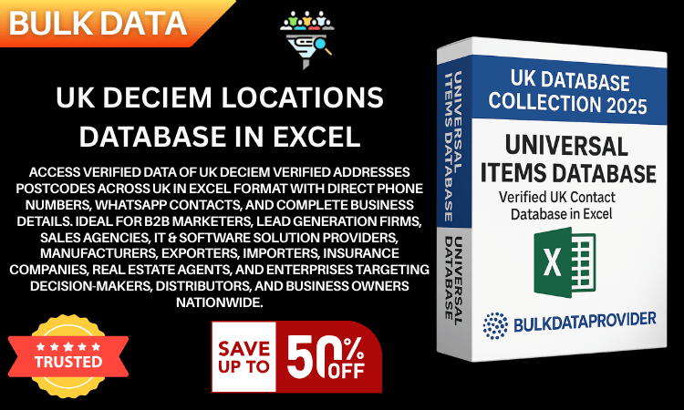 UK Deciem Locations Database in Excel  Verified Addresses  Postcodes 2025